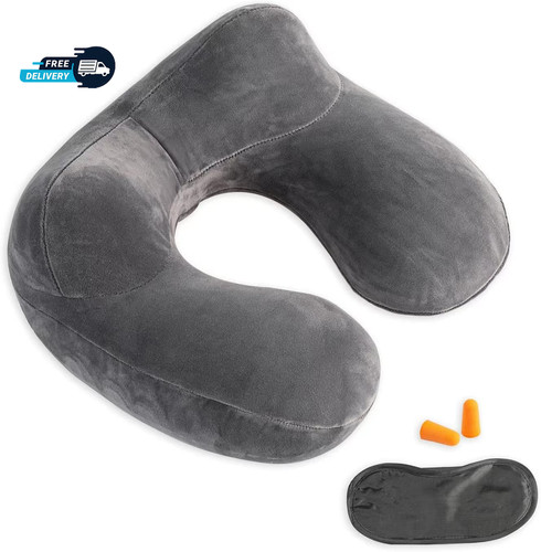 Inflatable neck travel pillow - neck,
