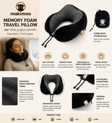 Makimoo memory foam travel - makimoo,