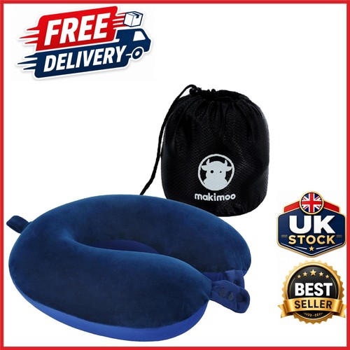 Soft blue travel neck pillow - soft,